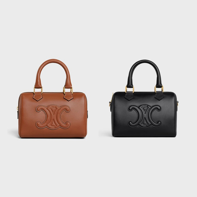 celine cuir triomphe small leather boston bag